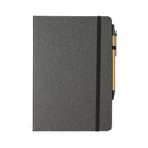 8290 - Caderneta Ecológica Capa Fibra de Arroz com Caneta 21 x 15