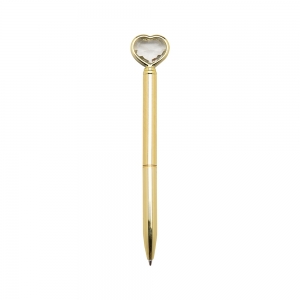 14656 - Caneta Metal Coração Diamante